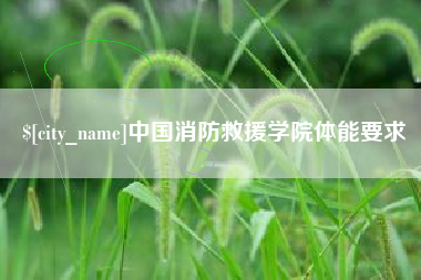 射阳中国消防救援学院体能要求