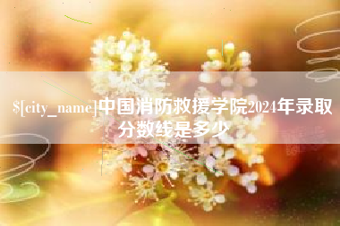 射阳中国消防救援学院2024年录取分数线是多少