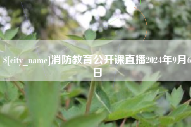 射阳消防教育公开课直播2024年9月6日