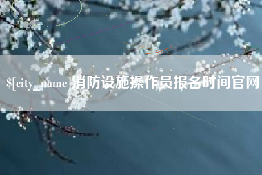 射阳消防设施操作员报名时间官网