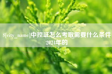 射阳中控证怎么考取需要什么条件2024年的