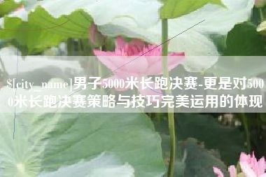 射阳男子5000米长跑决赛-更是对5000米长跑决赛策略与技巧完美运用的体现